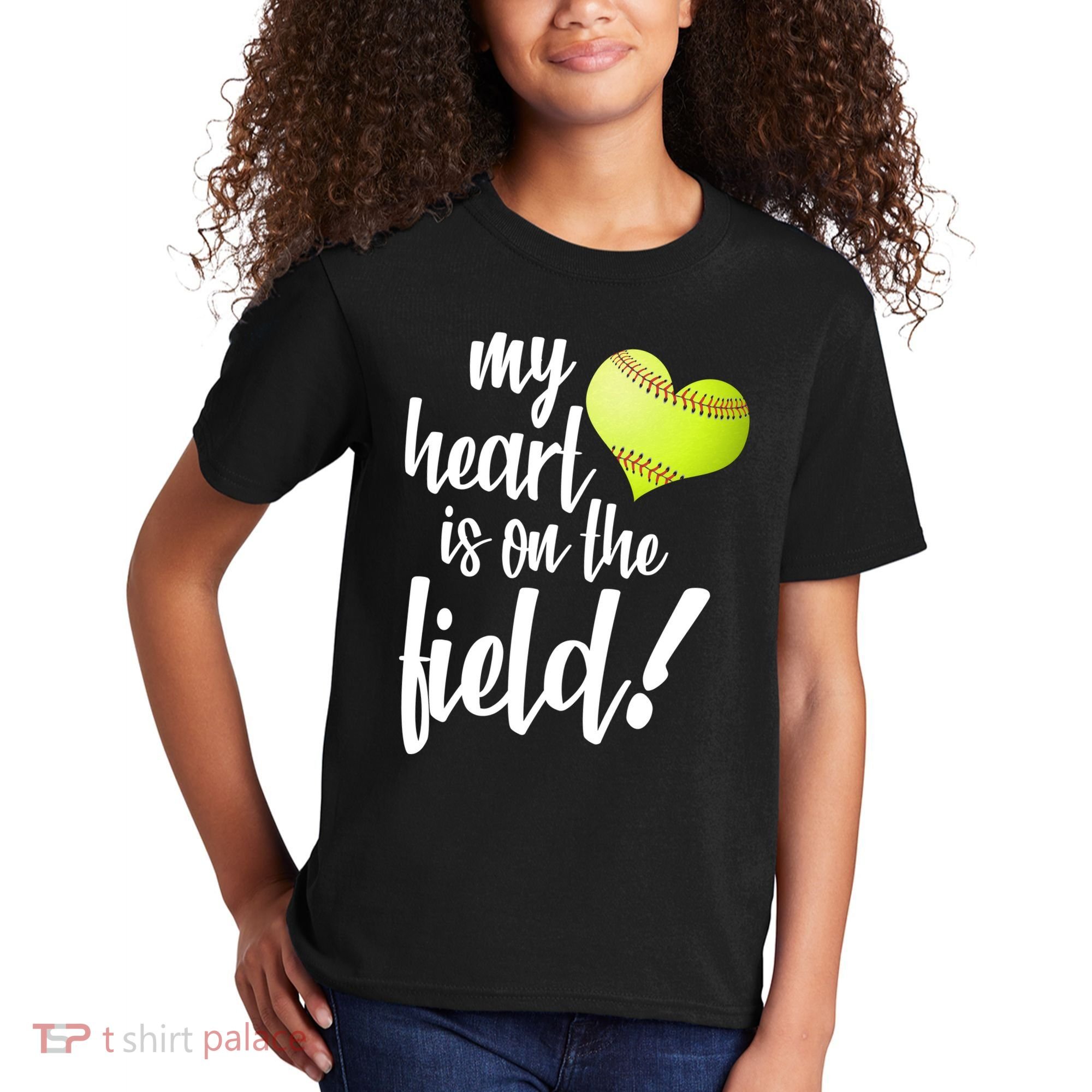 My Heart Is On The Field Baseball Player Kids T-Shirt