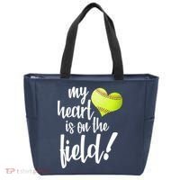 My Heart Is On The Field Baseball Player Tote Bag thumb 0