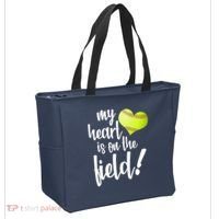 My Heart Is On The Field Baseball Player Tote Bag thumb 2