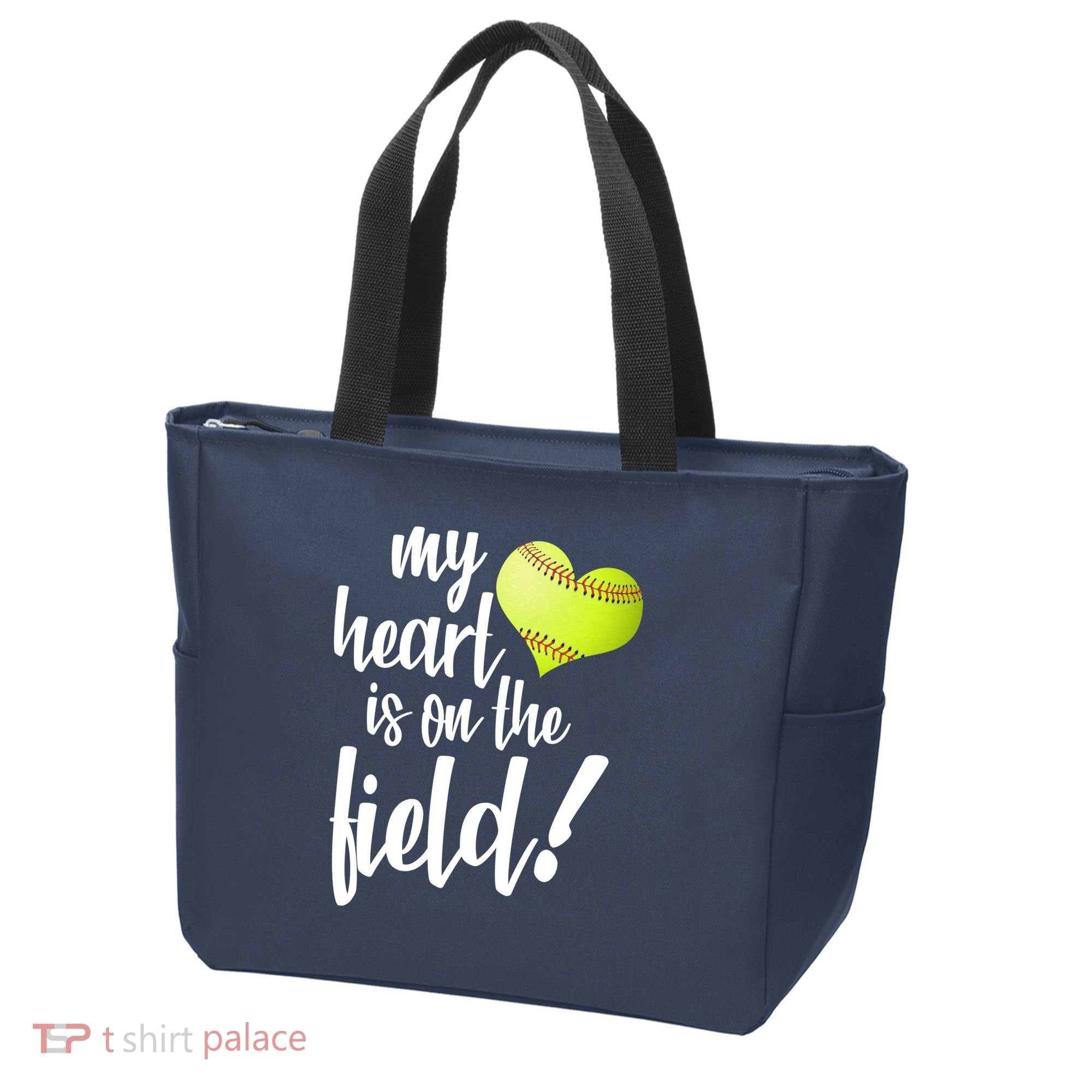 My Heart Is On The Field Baseball Player Tote Bag
