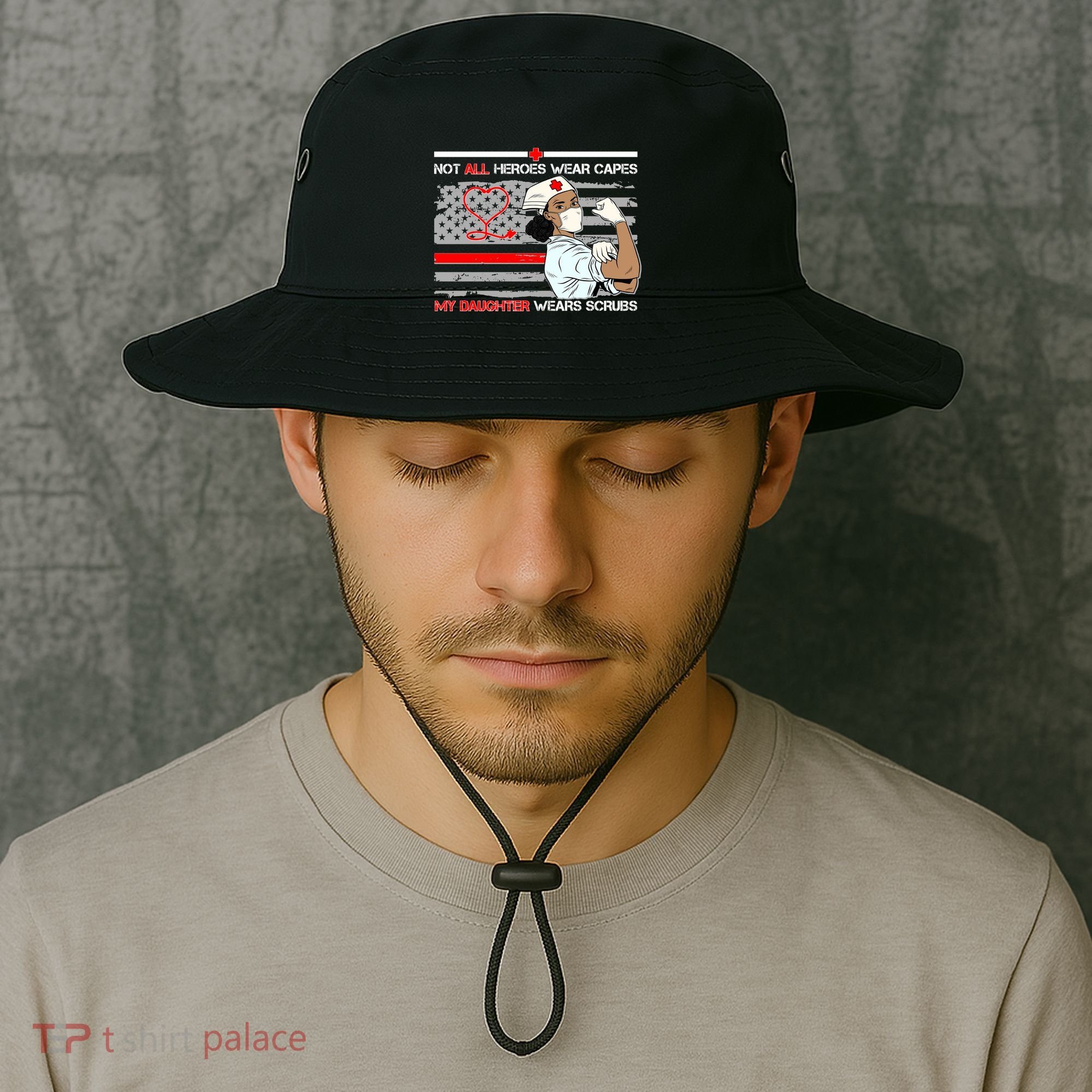 My Hero Daughter Wears Scrubs Nurse Bucket Hat