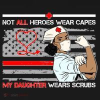 My Hero Daughter Wears Scrubs Nurse Ornament thumb 1
