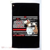 My Hero Daughter Wears Scrubs Nurse Golf Towel thumb 0