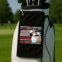 My Hero Daughter Wears Scrubs Nurse Golf Towel thumb 2