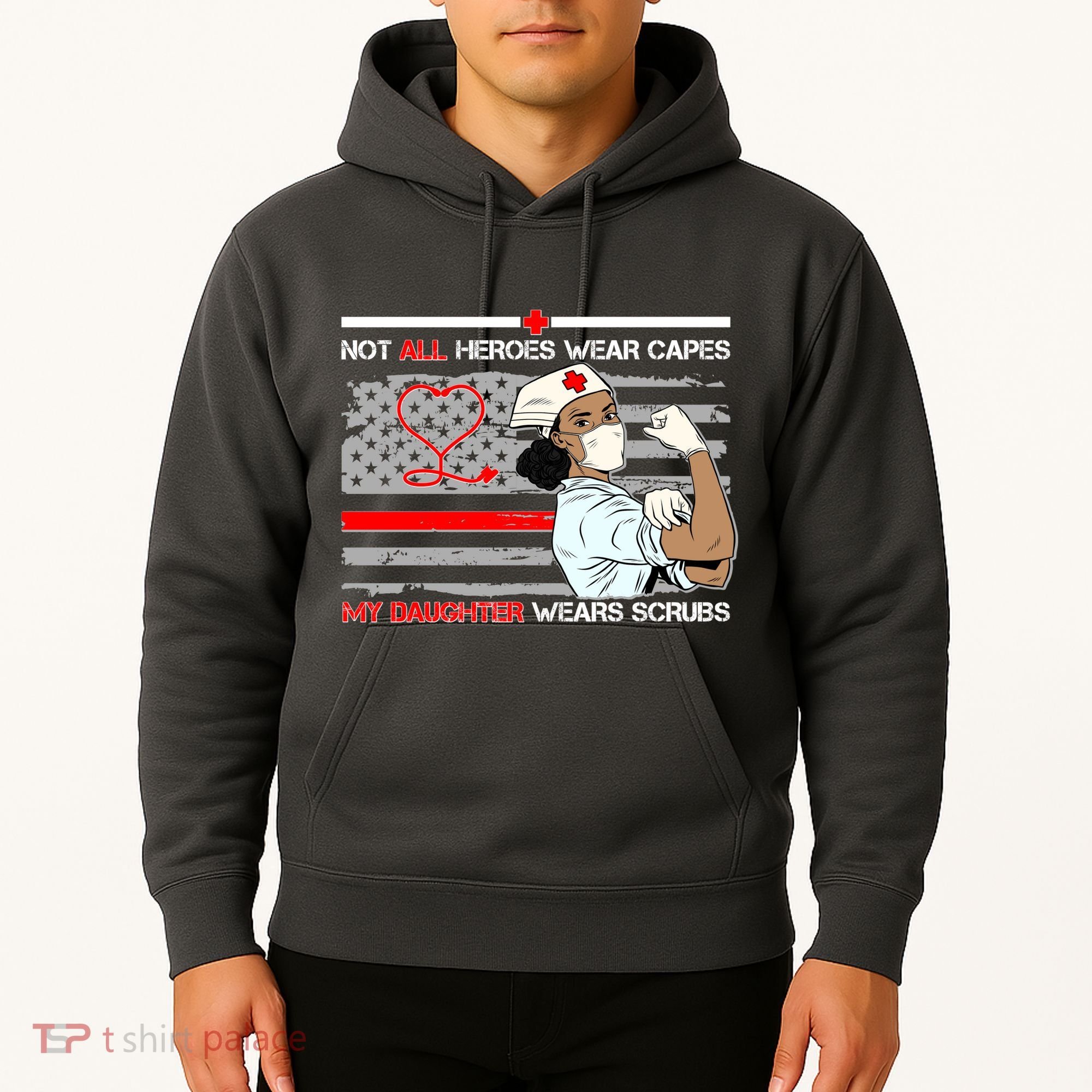 My Hero Daughter Wears Scrubs Nurse Hoodie