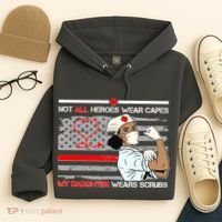 My Hero Daughter Wears Scrubs Nurse Hoodie thumb 4