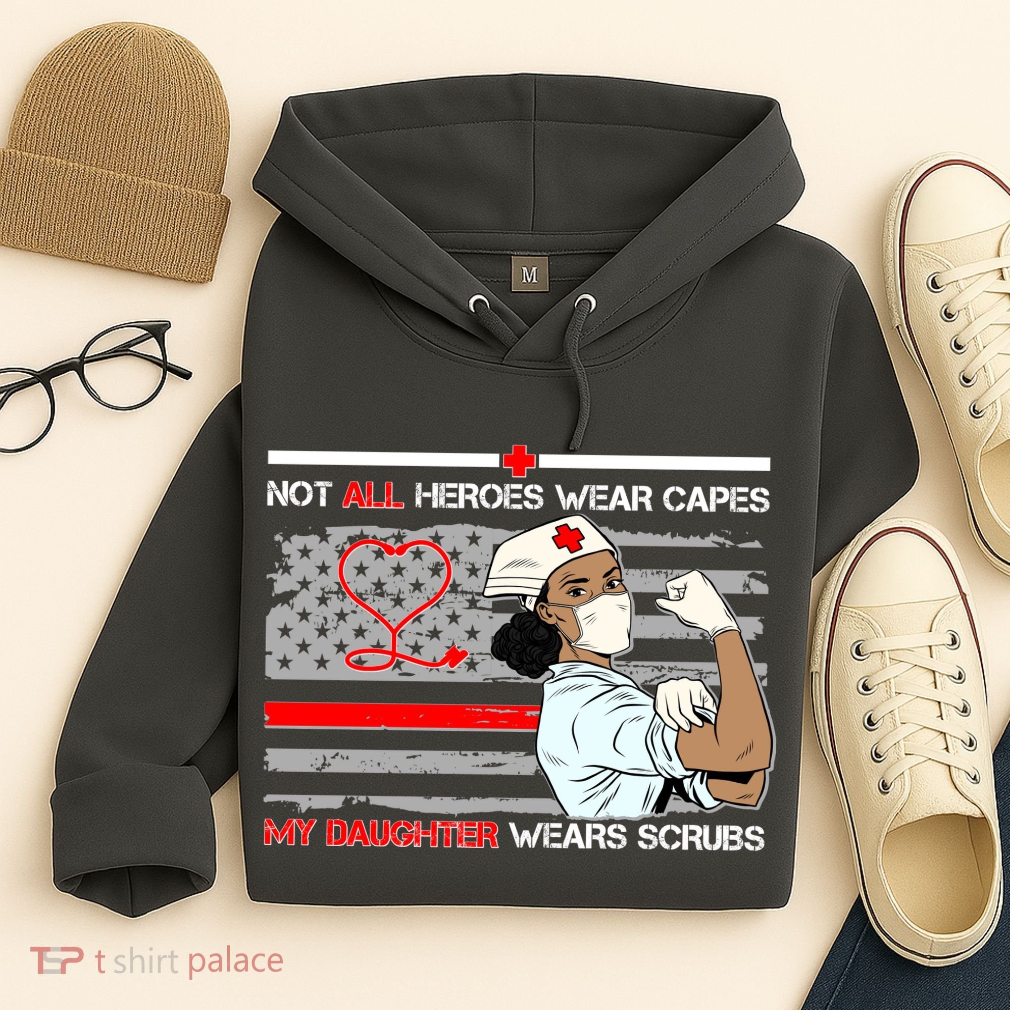My Hero Daughter Wears Scrubs Nurse Hoodie