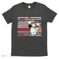 My Hero Daughter Wears Scrubs Nurse T-Shirt thumb 0