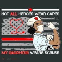 My Hero Daughter Wears Scrubs Nurse Button thumb 1