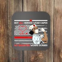 My Hero Daughter Wears Scrubs Nurse Coaster thumb 0