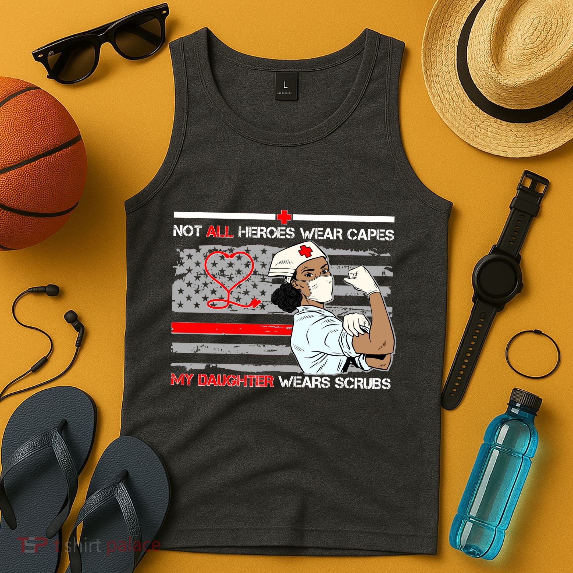 My Hero Daughter Wears Scrubs Nurse Tank Top