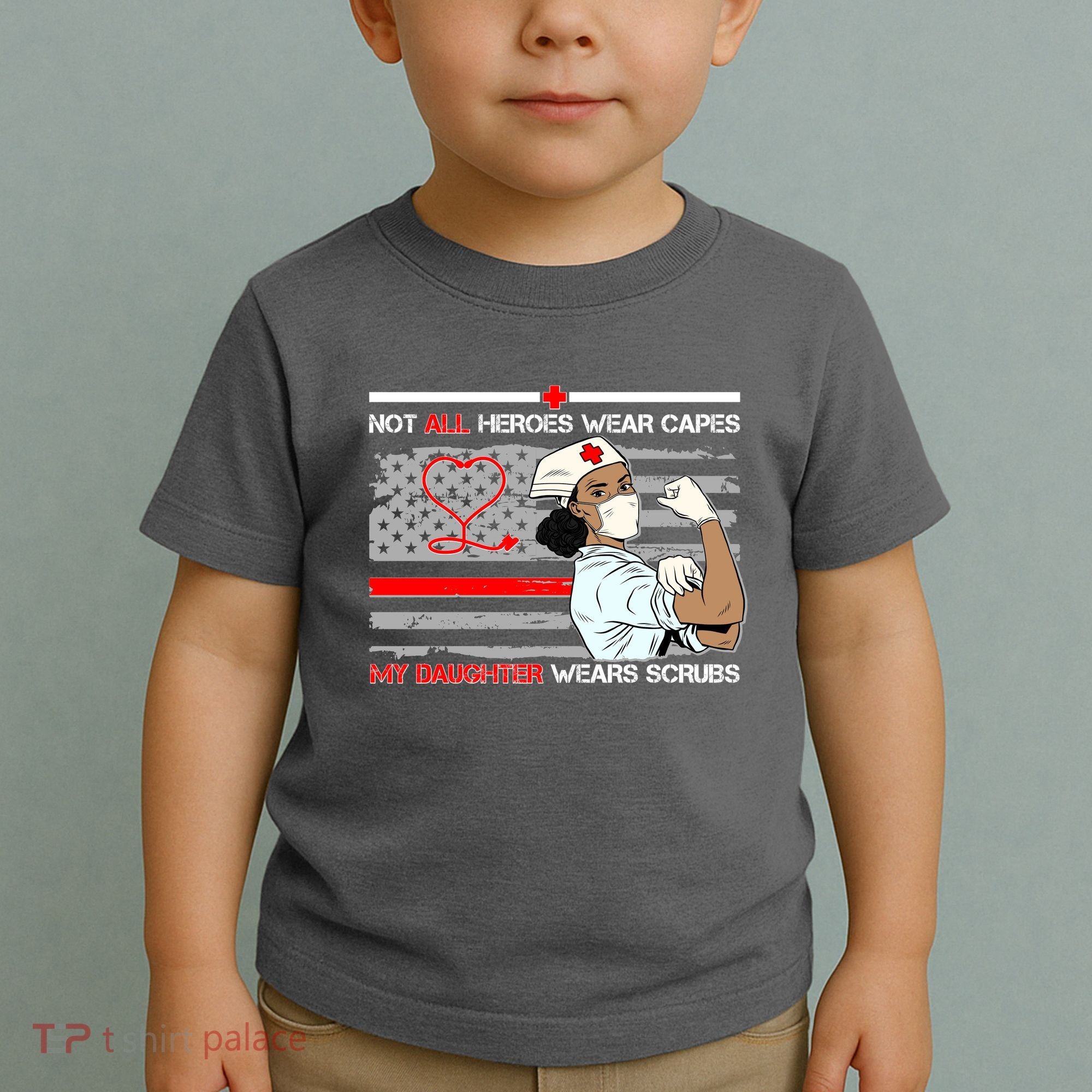 My Hero Daughter Wears Scrubs Nurse Toddler T-Shirt