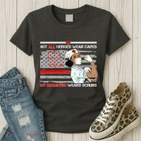 My Hero Daughter Wears Scrubs Nurse Women's T-Shirt thumb 3