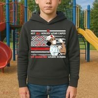 My Hero Daughter Wears Scrubs Nurse Kids Hoodie thumb 2