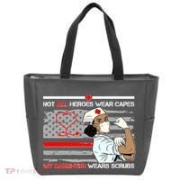 My Hero Daughter Wears Scrubs Nurse Tote Bag thumb 0