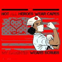 My Hero Daughter Wears Scrubs Nurse Santa Hat thumb 1