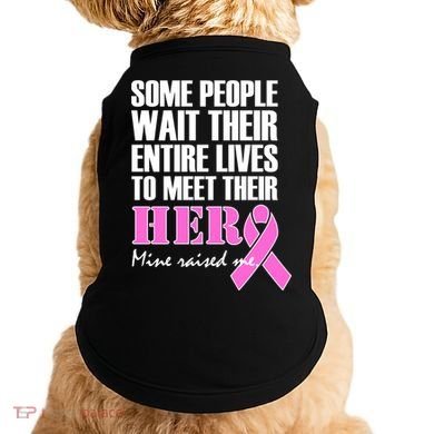 My Hero Raised Me Breast Cancer Awareness Doggie Tank
