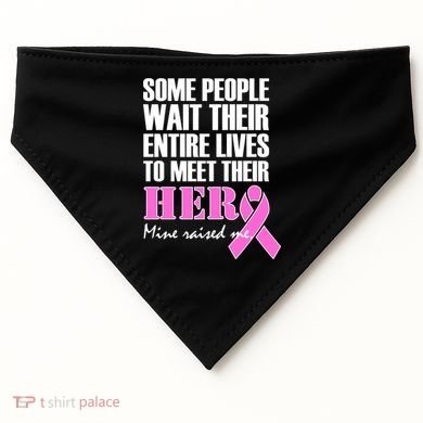 My Hero Raised Me Breast Cancer Awareness USA-Made Doggie Bandana