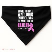 My Hero Raised Me Breast Cancer Awareness USA-Made Doggie Bandana thumb 0