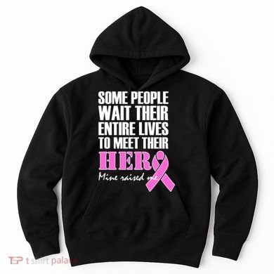 My Hero Raised Me Breast Cancer Awareness Hoodie