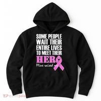 My Hero Raised Me Breast Cancer Awareness Hoodie thumb 0
