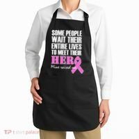 My Hero Raised Me Breast Cancer Awareness Apron thumb 2