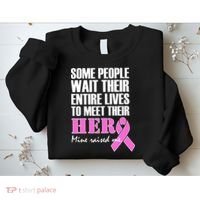 My Hero Raised Me Breast Cancer Awareness Sweatshirt thumb 2