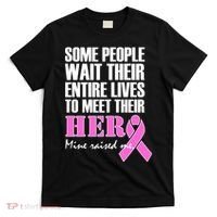 My Hero Raised Me Breast Cancer Awareness T-Shirt thumb 0
