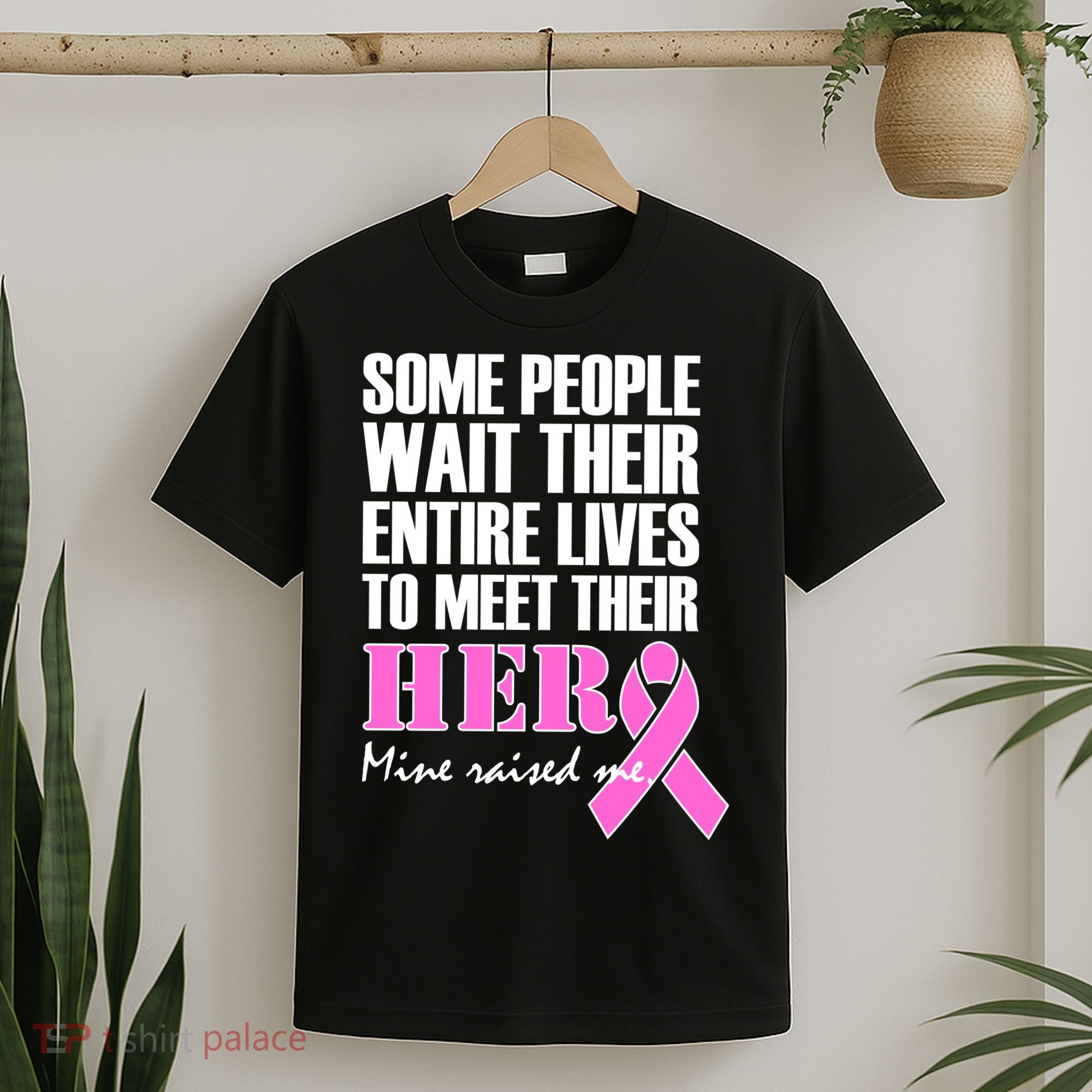 My Hero Raised Me Breast Cancer Awareness T-Shirt