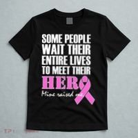 My Hero Raised Me Breast Cancer Awareness T-Shirt thumb 5