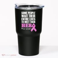My Hero Raised Me Breast Cancer Awareness Tumbler thumb 0