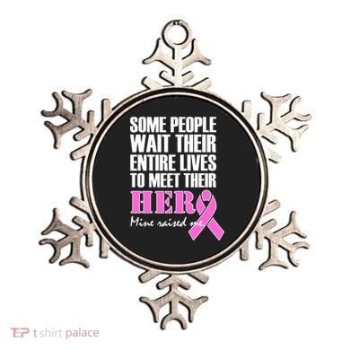 My Hero Raised Me Breast Cancer Awareness Ornament