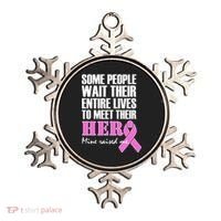 My Hero Raised Me Breast Cancer Awareness Ornament thumb 0