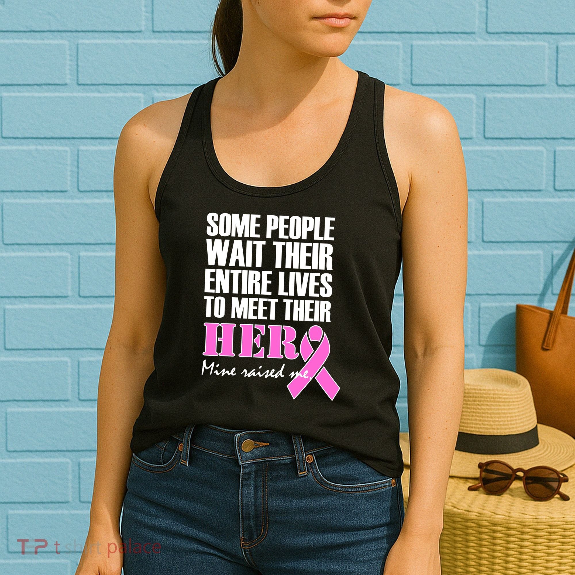 My Hero Raised Me Breast Cancer Awareness Women's Tank Top