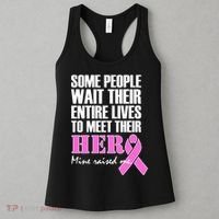 My Hero Raised Me Breast Cancer Awareness Women's Tank Top thumb 3