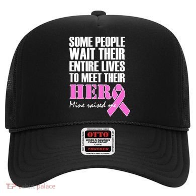 My Hero Raised Me Breast Cancer Awareness Hat