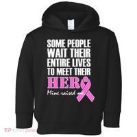 My Hero Raised Me Breast Cancer Awareness Toddler Hoodie thumb 0