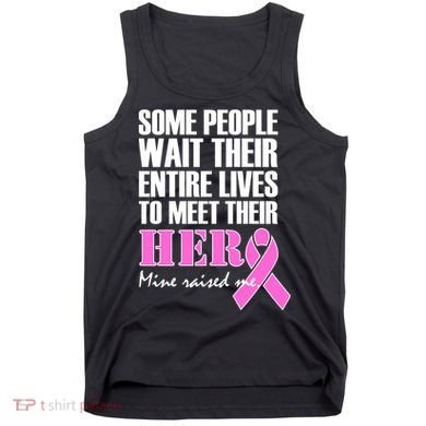 My Hero Raised Me Breast Cancer Awareness Tank Top
