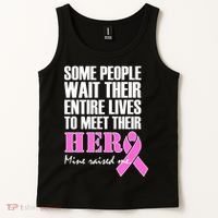My Hero Raised Me Breast Cancer Awareness Tank Top thumb 2