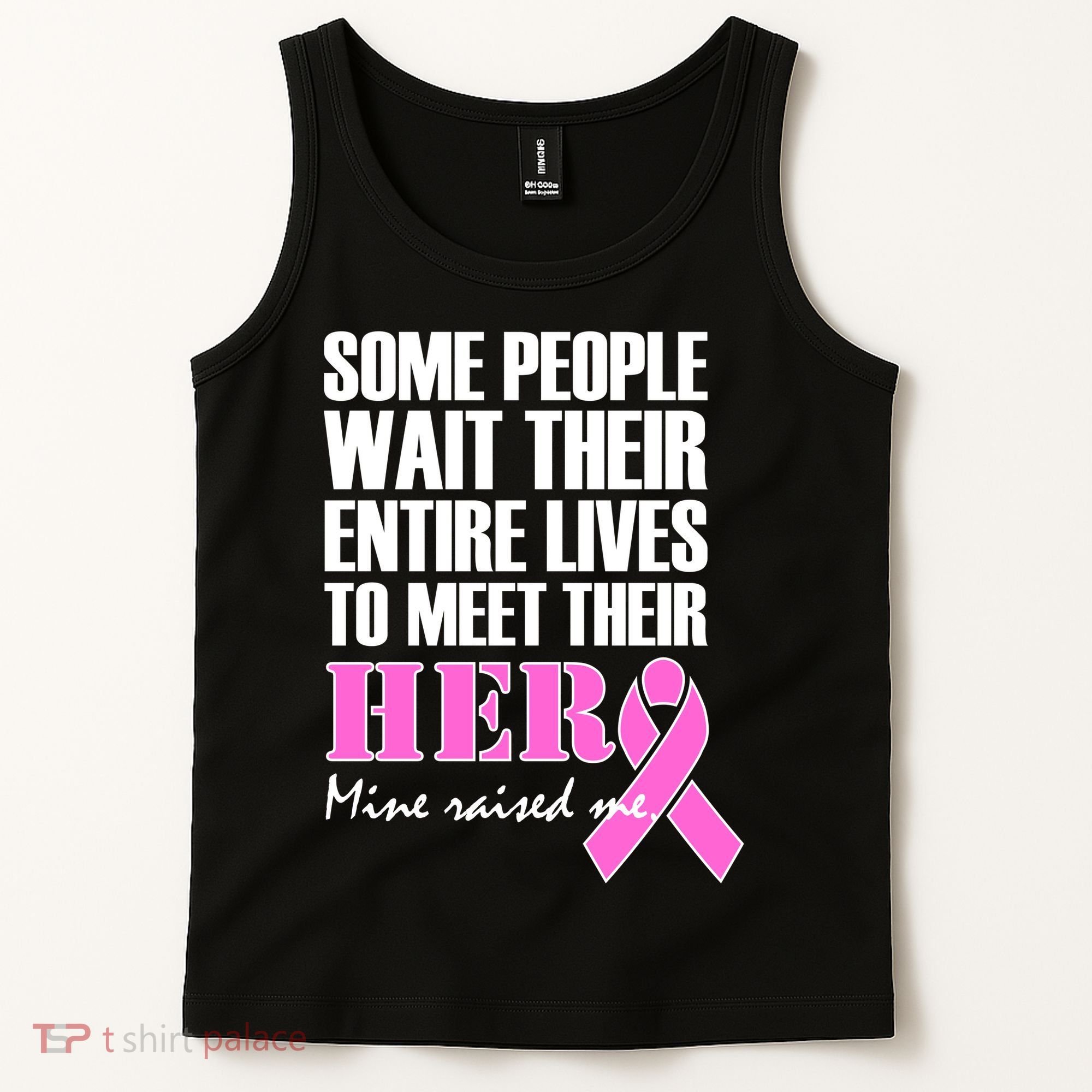 My Hero Raised Me Breast Cancer Awareness Tank Top
