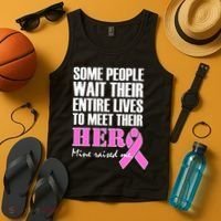 My Hero Raised Me Breast Cancer Awareness Tank Top thumb 4