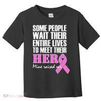 My Hero Raised Me Breast Cancer Awareness Toddler T-Shirt thumb 0