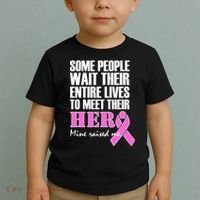 My Hero Raised Me Breast Cancer Awareness Toddler T-Shirt thumb 2