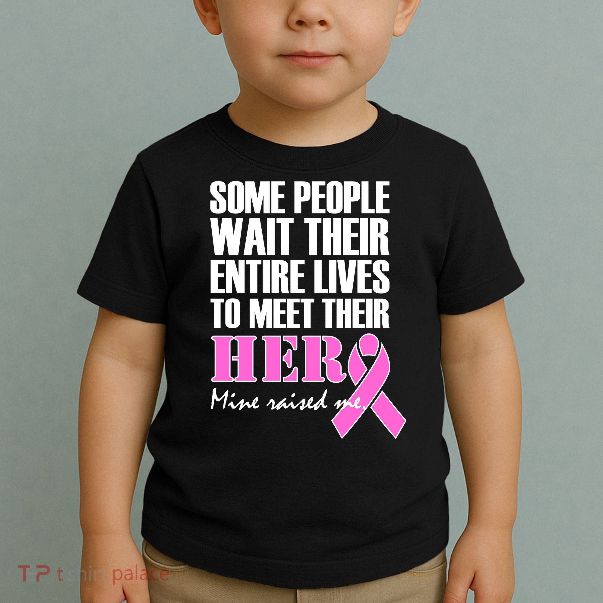 My Hero Raised Me Breast Cancer Awareness Toddler T-Shirt