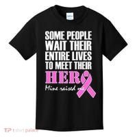 My Hero Raised Me Breast Cancer Awareness Kids T-Shirt thumb 0