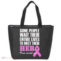 My Hero Raised Me Breast Cancer Awareness Tote Bag thumb 0