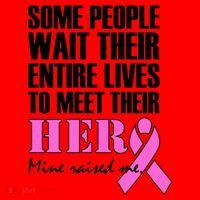 My Hero Raised Me Breast Cancer Awareness Santa Hat thumb 1