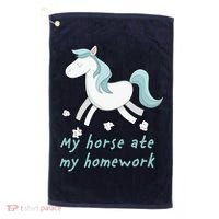 My Horse Ate My Homework Golf Towel thumb 0