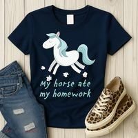 My Horse Ate My Homework Women's T-Shirt thumb 3