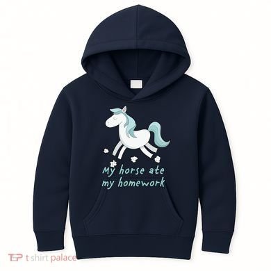 My Horse Ate My Homework Kids Hoodie